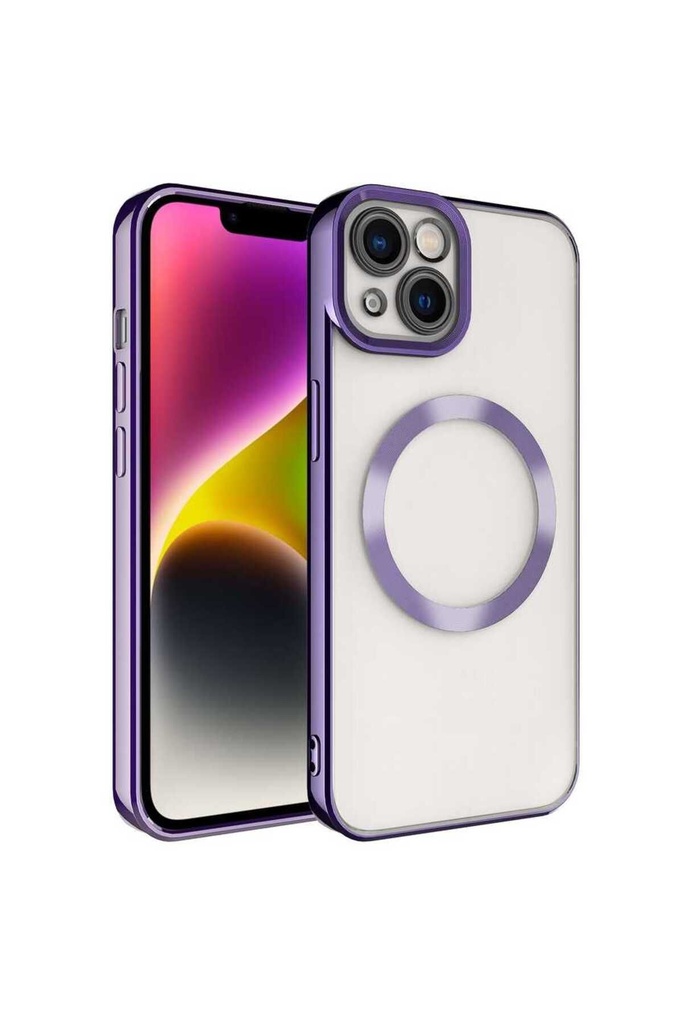 Apple iPhone 14 Uyumlu Kılıf M-safe Wireless Şarj Özellikli Zore Setro Silikon