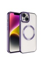 Apple iPhone 14 Uyumlu Kılıf M-safe Wireless Şarj Özellikli Zore Setro Silikon