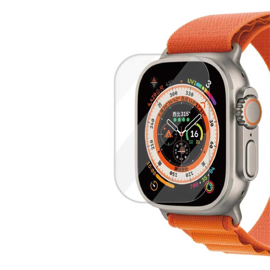 Apple Watch Ultra 49mm Uyumlu Zore Akıllı Saat Cam Ekran Koruyucu