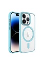 Apple iPhone 14 Pro Uyumlu Kılıf Wireless Şarj Özellikli Zore Krom M-safe Silikon Kapak