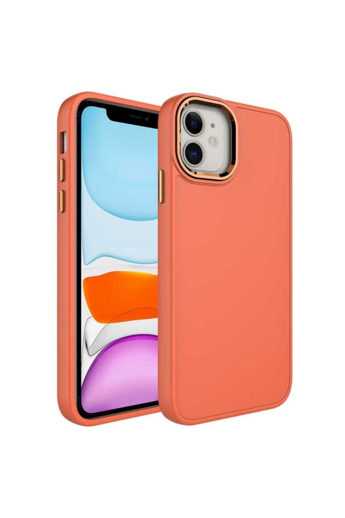 Apple iPhone 11 Uyumlu Kılıf Metal Çerçeve ve Buton Tasarımlı Silikon Zore Luna Kapak