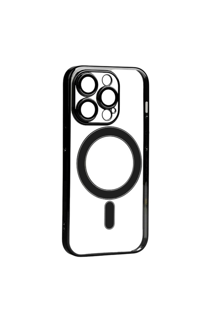 [RNZ-TA86547] Apple iPhone 14 Pro Max Uyumlu Kılıf Kamera Korumalı M-safe Sert PC Zore Porto Kapak (Siyah)