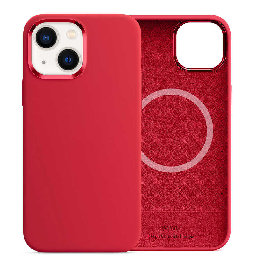 Apple iPhone 13 Uyumlu Kılıf Wiwu M-safe Magnetic Silikon Kapak