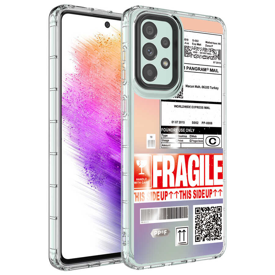 Samsung Galaxy A23 Uyumlu Kılıf Kamera Korumalı Renkli Desenli Sert Silikon Zore Korn Kapak