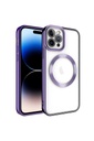 Apple iPhone 14 Pro Uyumlu Kılıf M-safe Wireless Şarj Özellikli Zore Setro Silikon