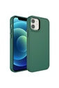 Apple iPhone 12 Uyumlu Kılıf Metal Çerçeve ve Buton Tasarımlı Sert Zore Botox Kapak