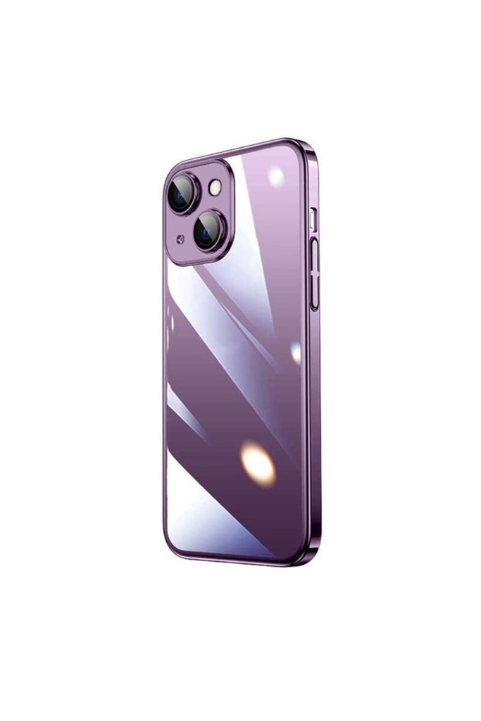 Apple iPhone 14 Uyumlu Kılıf Sert PC Renkli Çerçeveli Zore Riksos Kapak