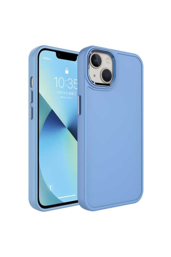 Apple iPhone 13 Uyumlu Kılıf Metal Çerçeve ve Buton Tasarımlı Sert Zore Botox Kapak