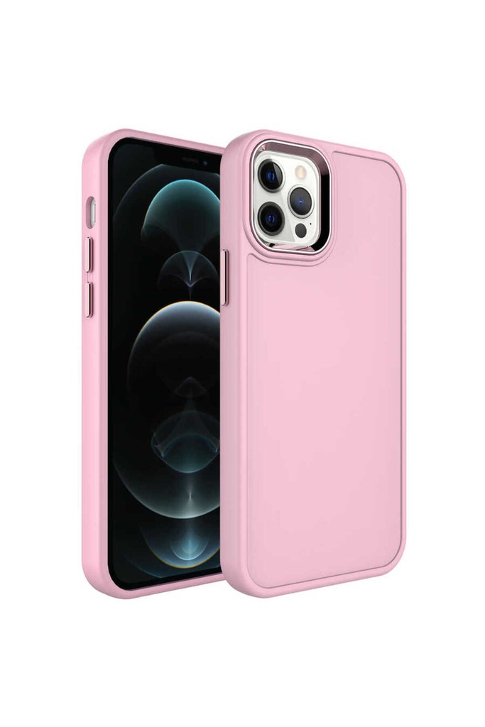 Apple iPhone 13 Pro Max Uyumlu Kılıf Metal Çerçeve ve Buton Tasarımlı Sert Zore Botox Kapak