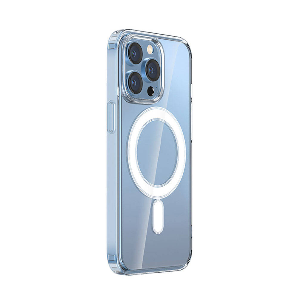 [RNZ-TA95969] Apple iPhone 15 Pro Max Uyumlu Kılıf M-safe Şarj Özellikli Şeffaf Sert PC Zore Embos Kapak