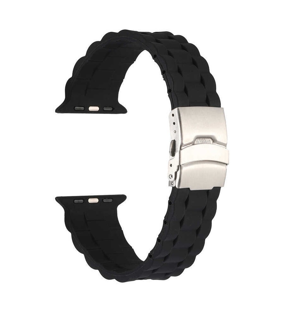 [RNZ-TA79023] Apple Watch 38mm Uyumlu KRD-72 Silikon Kordon (Siyah)