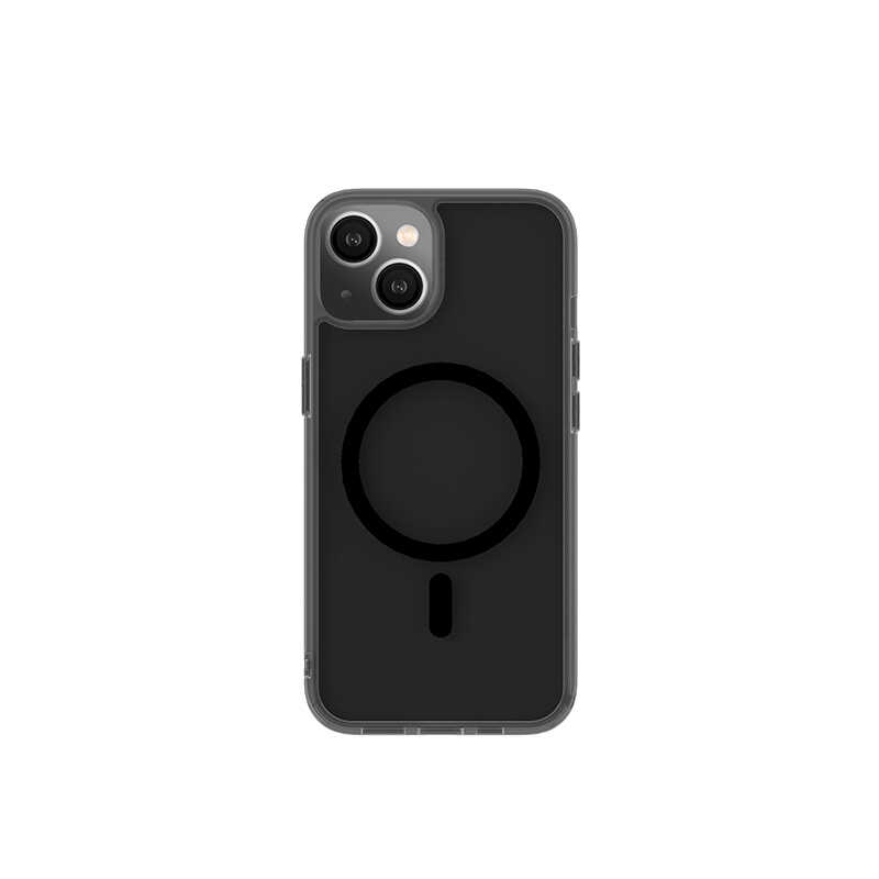 [RNZ-TA79107] Apple iPhone 14 Plus Uyumlu Wiwu M-safe Şarj Özellikli Lens Korumalı Şeffaf Silikon Kapak (Siyah)