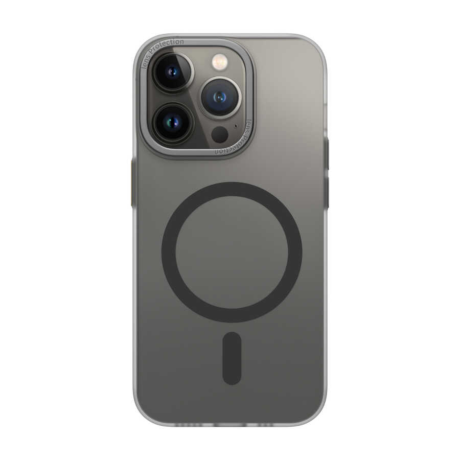 [RNZ-TA79135] Apple iPhone 14 Pro Max Uyumlu Wiwu Frosted Magnetic Buzlu Sert PC Kapak (Siyah)