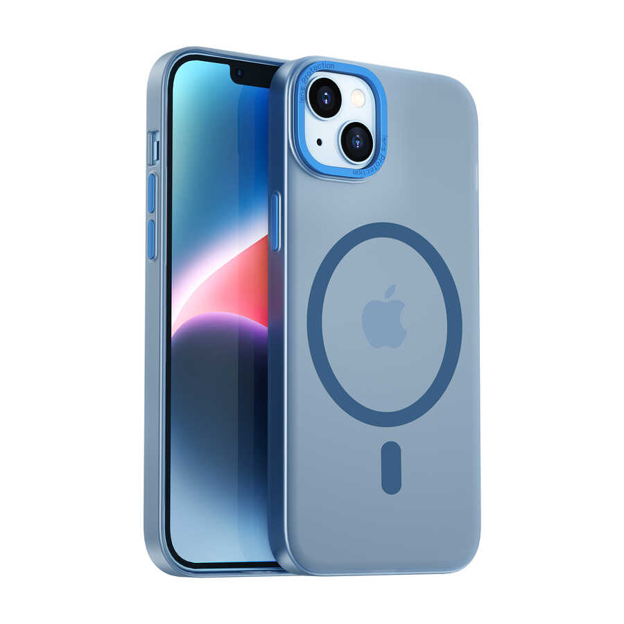 Apple iPhone 14 Plus Uyumlu Wiwu Frosted Magnetic Buzlu Sert PC Kapak