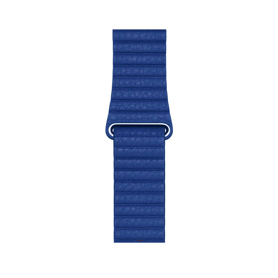 Apple Watch Ultra 49mm Uyumlu Kordon Suni Deri Bakla Tasarımlı KRD-09 Kayış