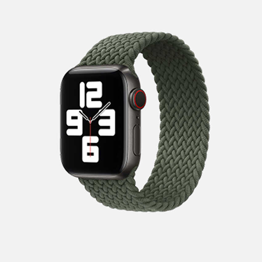 Apple Watch Ultra 49mm Uyumlu Kordon Hasır Örgü Esnek KRD-32 Small Strap Kayış