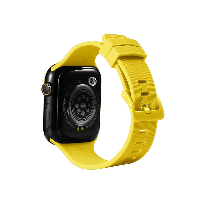 Apple Watch Ultra 49mm Uyumlu Kordon Silikon Yumuşak Esnek Sportif KRD-23 Kayış