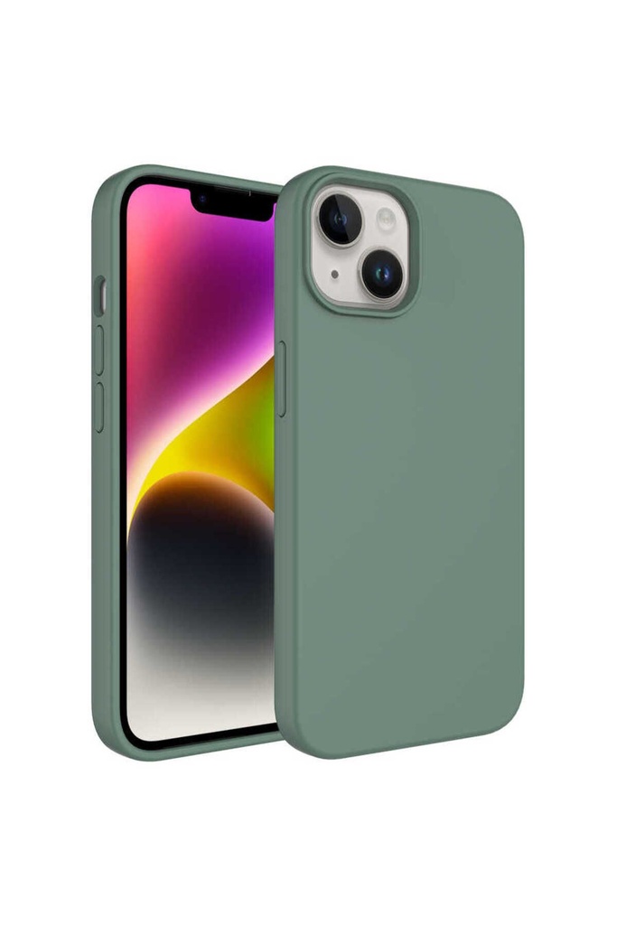 Apple iPhone 14 Uyumlu Kılıf Sıvı Teknolojili Silinebilir Sert Zore Kivi Kapak