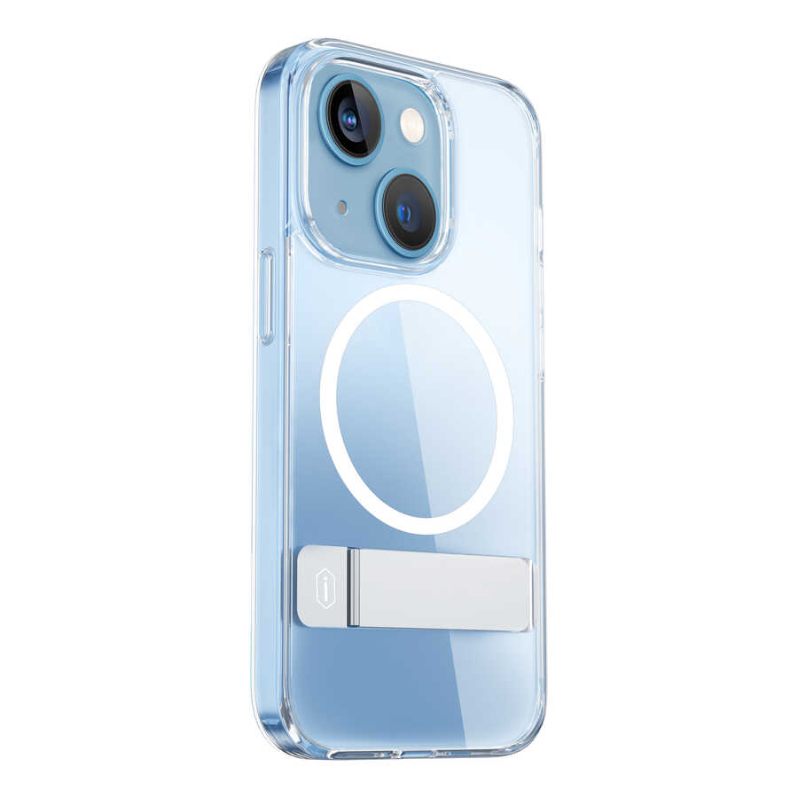 [RNZ-TA79726] Apple iPhone 14 Uyumlu Kılıf ​​​​​Standlı M-safe Wireless Şarj Özellikli Wiwu Aurora Serisi Kapak