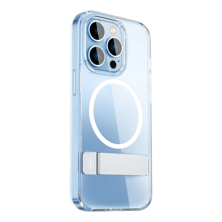 [RNZ-TA79727] Apple iPhone 14 Pro Uyumlu Kılıf Standlı M-safe Wireless Şarj Özellikli Wiwu Aurora Serisi Kapak
