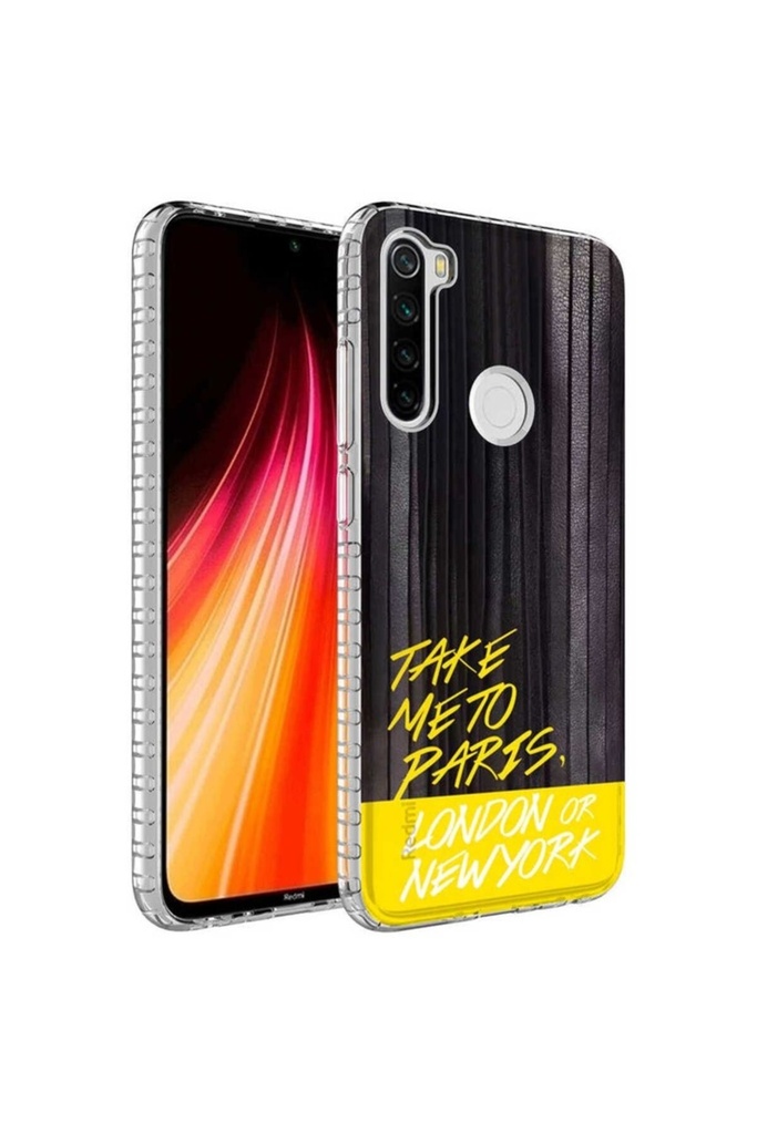 Xiaomi Redmi Note 8 Uyumlu Kılıf Airbag Kenarlı Renkli Desenli Silikon Zore Elegans Kapak