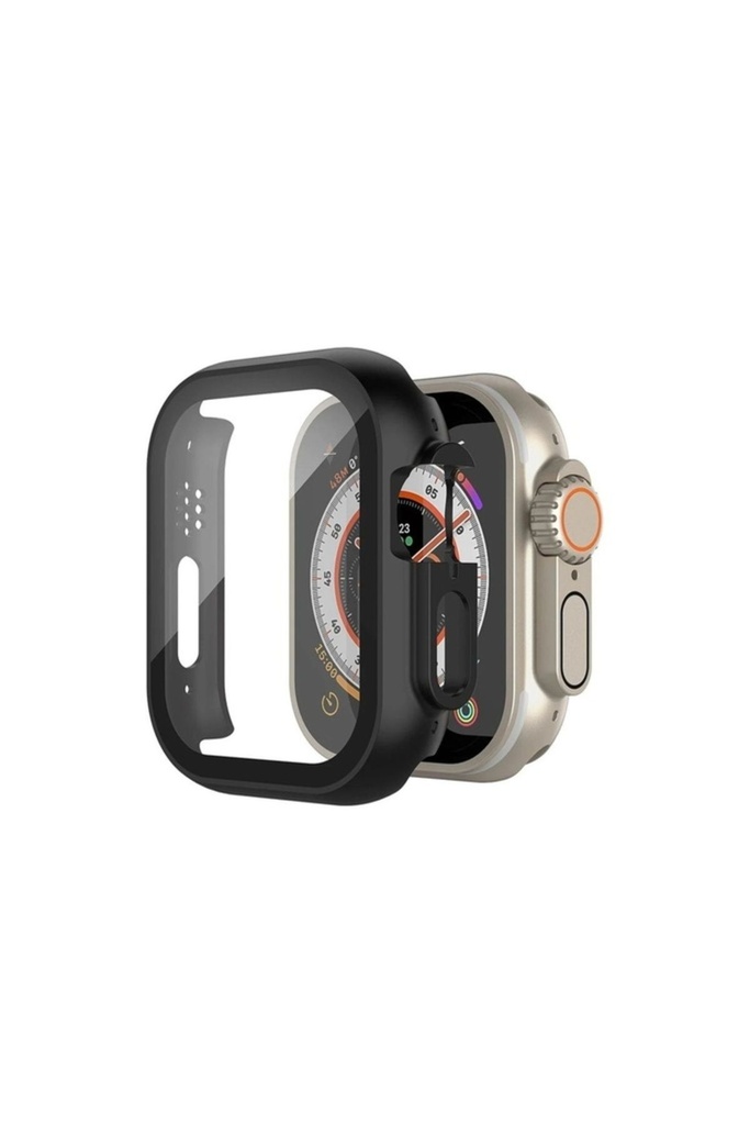 [RNZ-TA79738] Apple Watch Ultra 49mm Uyumlu Kasa ve Ekran Koruyucu Zore Watch Gard 20 (Siyah)