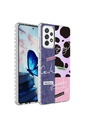 Samsung Galaxy A32 4G Uyumlu Kılıf Airbag Kenarlı Renkli Desenli Silikon Zore Elegans Kapak
