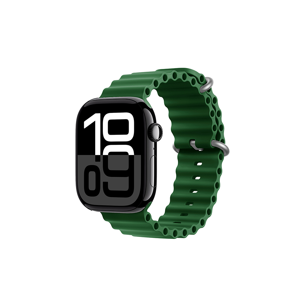 Apple Watch 42mm Uyumlu Kordon Ocean Silikon Yumuşak Esnek Metal Tokalı Zore KRD-75 Kayış
