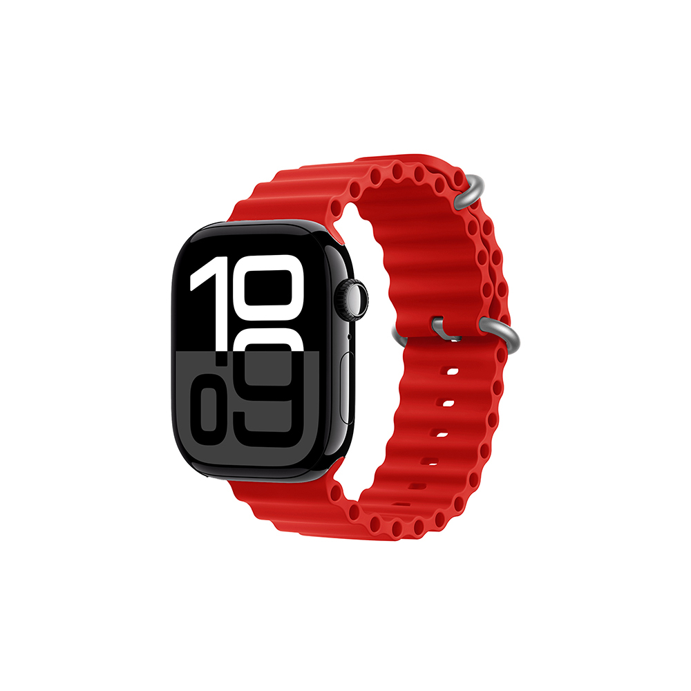 Apple Watch 42mm Uyumlu Kordon Ocean Silikon Yumuşak Esnek Metal Tokalı Zore KRD-75 Kayış