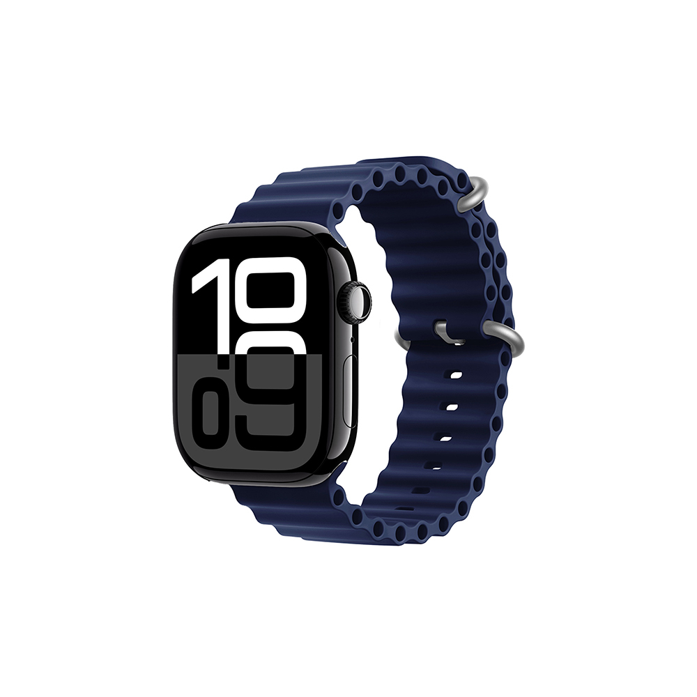 Apple Watch 42mm Uyumlu Kordon Ocean Silikon Yumuşak Esnek Metal Tokalı Zore KRD-75 Kayış