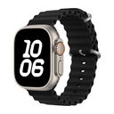 Apple Watch Ultra 49mm Uyumlu Kordon Ocean Silikon Yumuşak Esnek Metal Tokalı Zore KRD-75 Kayış