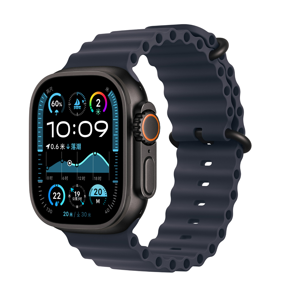 Apple Watch Ultra 49mm Uyumlu Kordon Ocean Silikon Yumuşak Esnek Metal Tokalı Zore KRD-75 Kayış