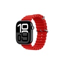 Apple Watch 44mm Uyumlu Kordon Ocean Silikon Yumuşak Esnek Metal Tokalı Zore KRD-75 Kayış