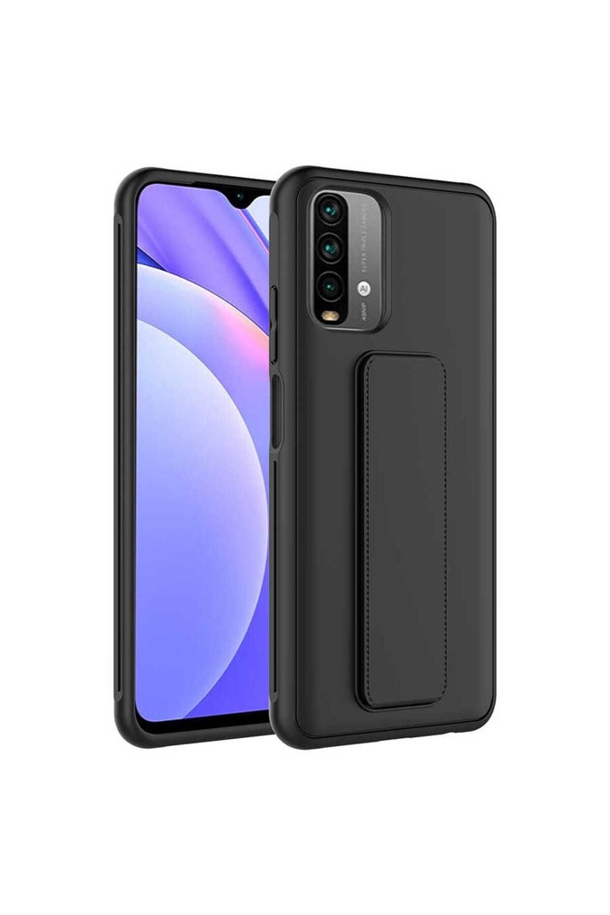 [RNZ-TA80111] Xiaomi Poco M5S Uyumlu Kılıf Zore Qstand Kapak (Siyah)