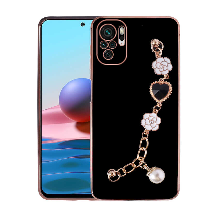 [RNZ-TA80117] Xiaomi Poco M5S Uyumlu Kılıf El Tutamaçlı Kamera Korumalı Zore Taka Silikon Kapak (Siyah)