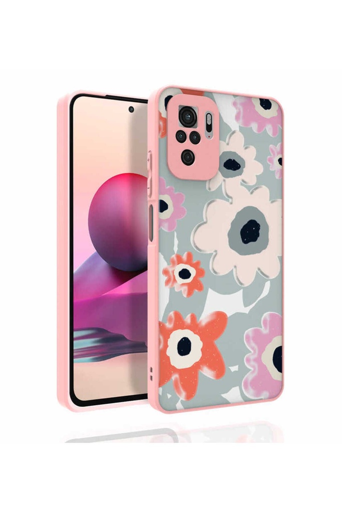 Xiaomi Poco M5S Uyumlu Kılıf Desenli Kamera Korumalı Parlak Zore Nora Kapak