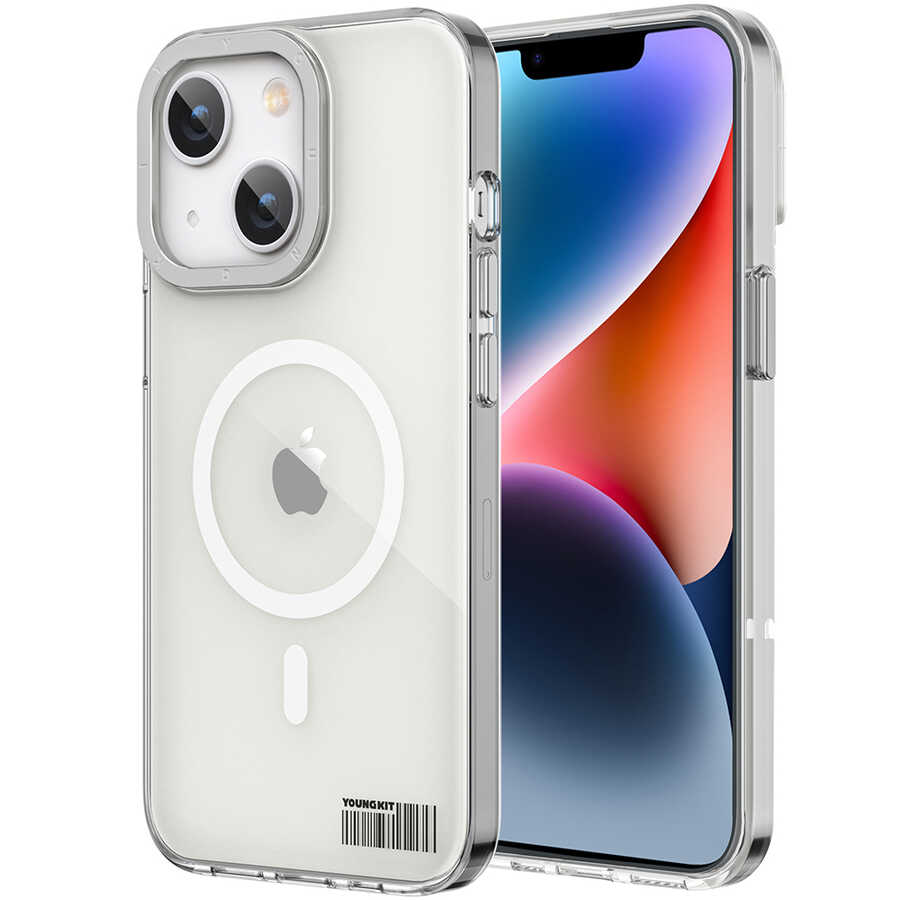 Apple iPhone 14 Plus Uyumlu Kılıf M-safe Şarj Özellikli Youngkit Coloured Glaze Serisi Kapak