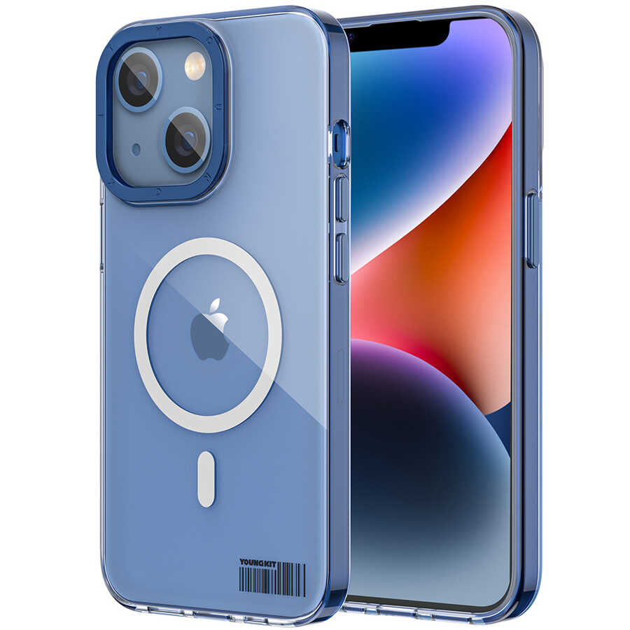 Apple iPhone 14 Plus Uyumlu Kılıf M-safe Şarj Özellikli Youngkit Coloured Glaze Serisi Kapak