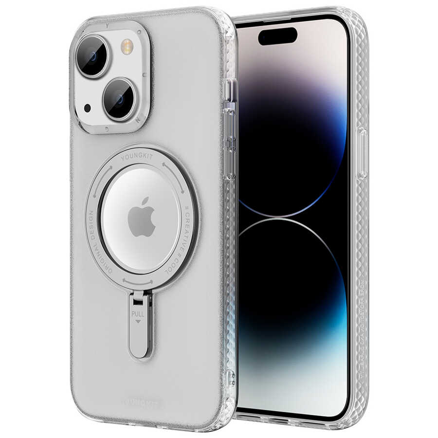 Apple iPhone 14 Uyumlu Kılıf M-safe Şarj Özellikli Youngkit Rock Serisi Kapak