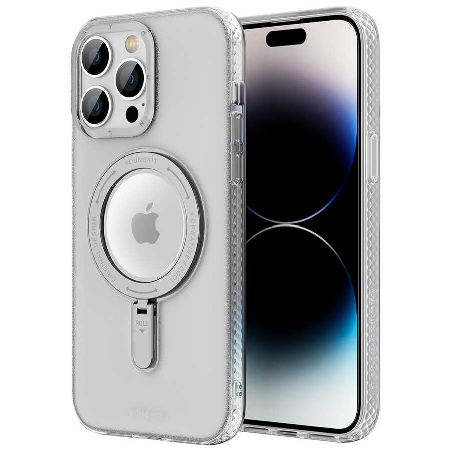 Apple iPhone 14 Pro Uyumlu Kılıf M-safe Şarj Özellikli Youngkit Rock Serisi Kapak