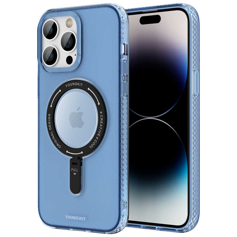 Apple iPhone 14 Pro Uyumlu Kılıf M-safe Şarj Özellikli Youngkit Rock Serisi Kapak