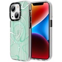 Apple iPhone 14 Plus Uyumlu Kılıf M-safe Şarj Özellikli Youngkit Water-Ink Serisi Kapak