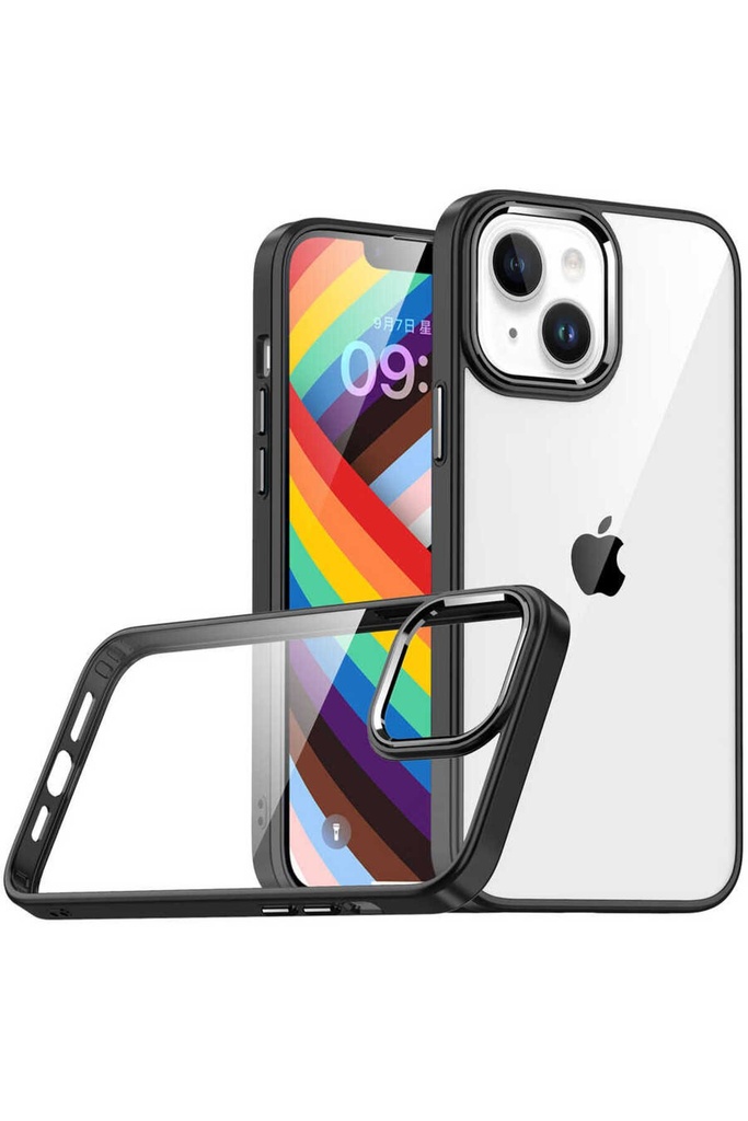 [RNZ-TA80393] Apple iPhone 14 Plus Uyumlu Kılıf Zore Flora Kapak (Siyah)