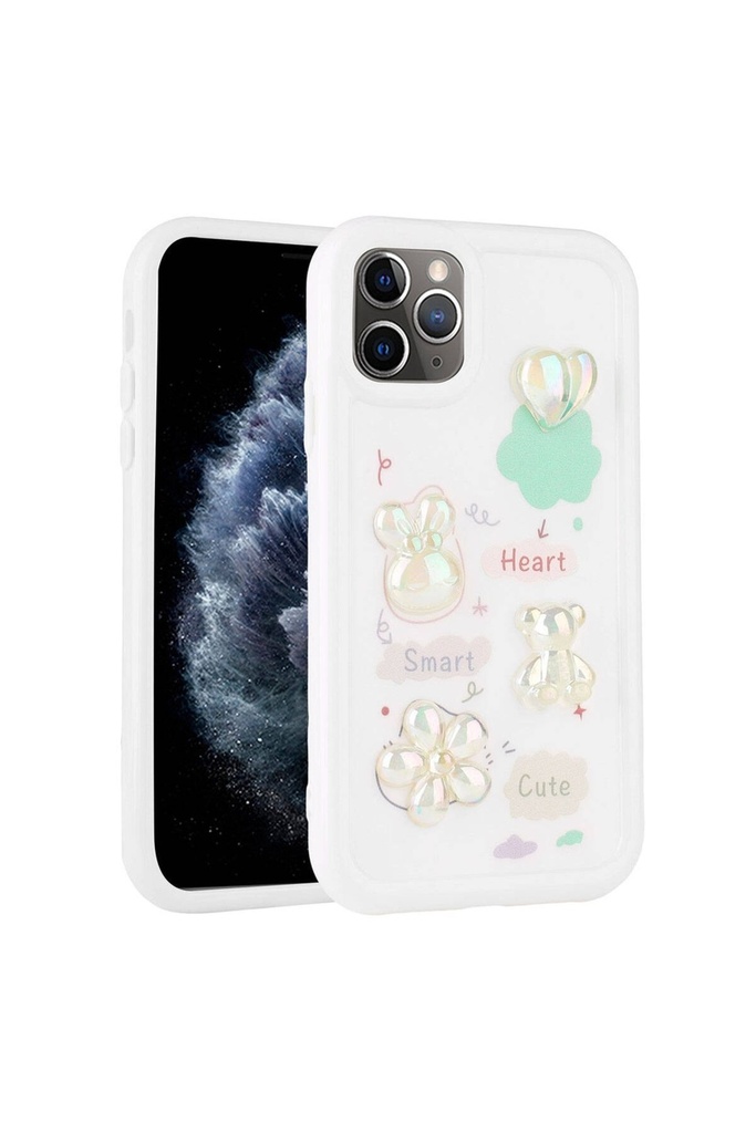 Apple iPhone 11 Pro Max Uyumlu Kılıf Kabartma Figürlü Parlak Zore Toys Silikon Kapak