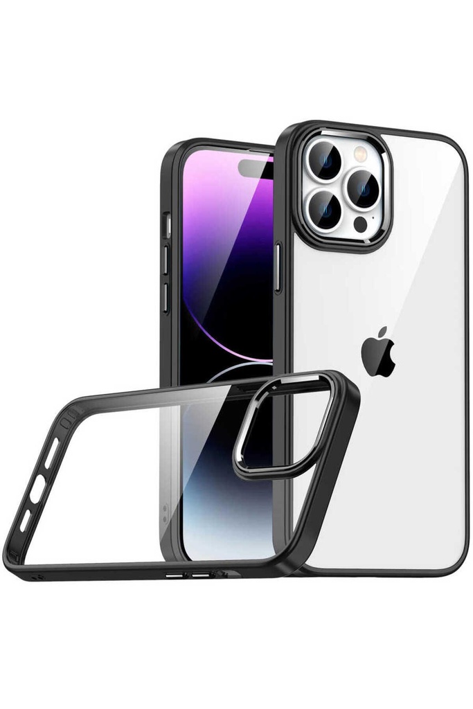 [RNZ-TA80403] Apple iPhone 14 Pro Max Uyumlu Kılıf Zore Flora Kapak (Siyah)