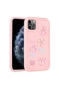 Apple iPhone 11 Pro Max Uyumlu Kılıf Kabartma Figürlü Parlak Zore Toys Silikon Kapak