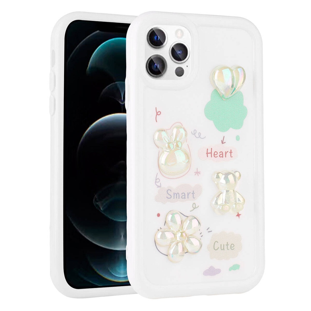Apple iPhone 12 Pro Max Uyumlu Kılıf Kabartma Figürlü Parlak Zore Toys Silikon Kapak