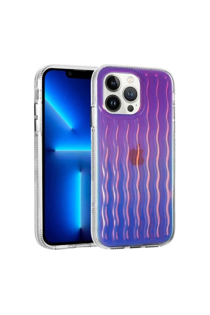 Apple iPhone 14 Pro Max Uyumlu Kılıf Kabartmalı Dalga Tasarımlı Silikon Zore İsmira Kapak