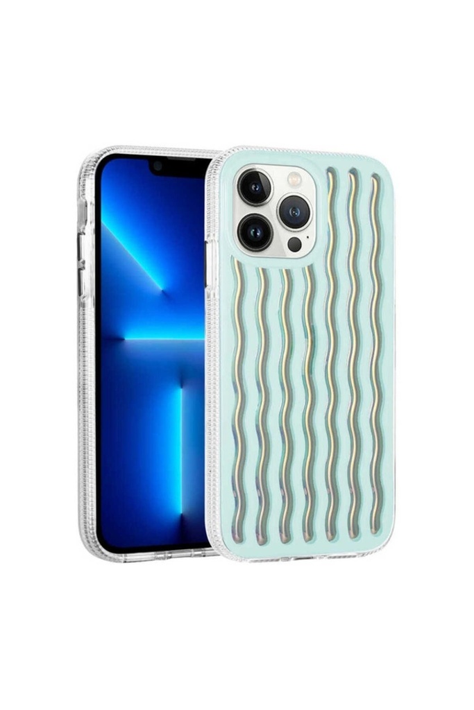 Apple iPhone 14 Pro Max Uyumlu Kılıf Kabartmalı Dalga Tasarımlı Silikon Zore İsmira Kapak