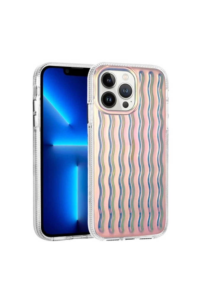 [RNZ-TA80658] Apple iPhone 14 Pro Max Uyumlu Kılıf Kabartmalı Dalga Tasarımlı Silikon Zore İsmira Kapak (NO7)